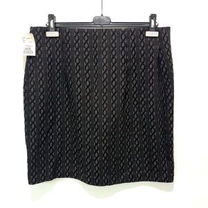 NWT - Black & Beige Jacquard Cable Knit Pencil : Office Skirt - XL